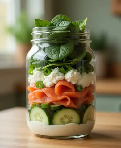 Salmón ahumado, pepino y eneldo